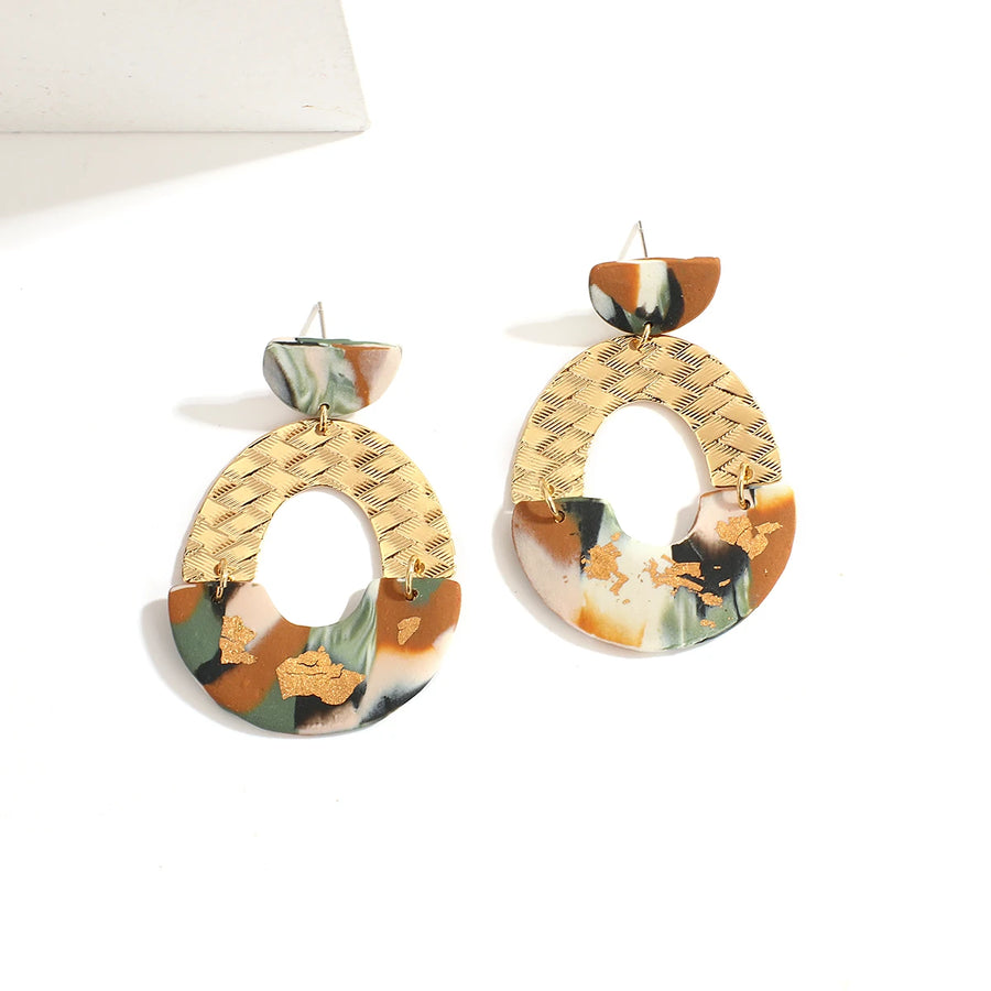 Abstract Pattern Drop Earrings