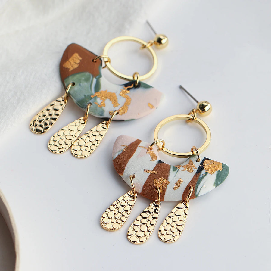 Abstract Pattern Drop Earrings