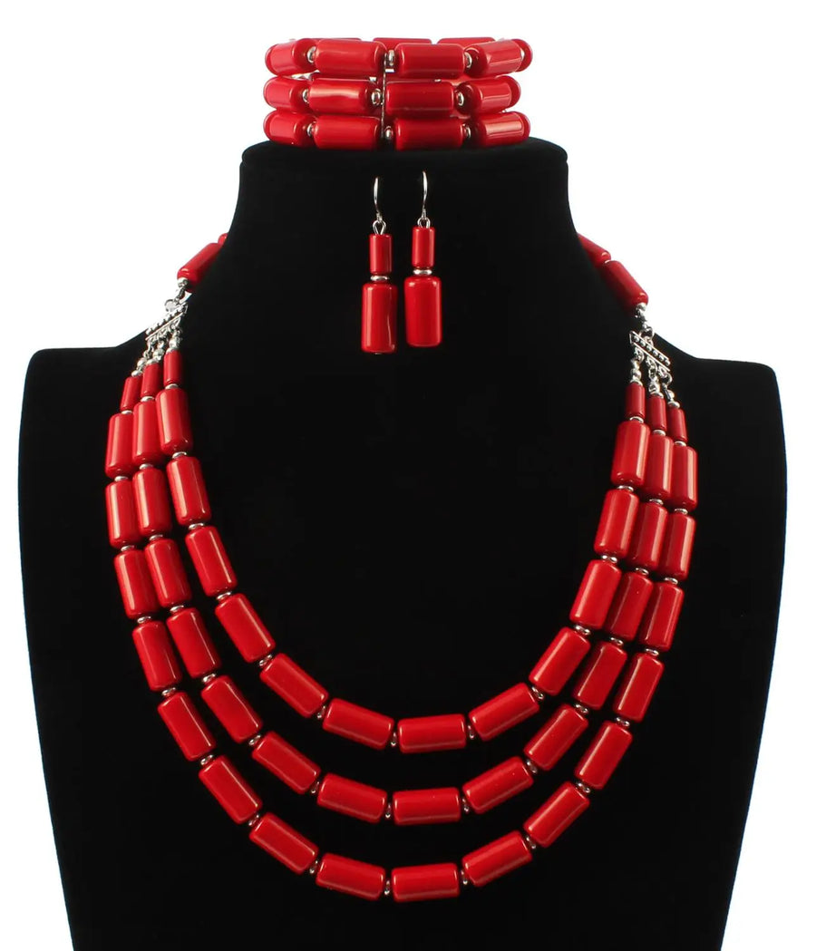 Elegant African Stone Jewelry Set