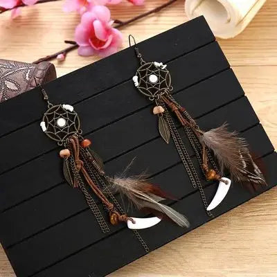 Antique Vintage Bohemian Ethnic Tassel Earrings