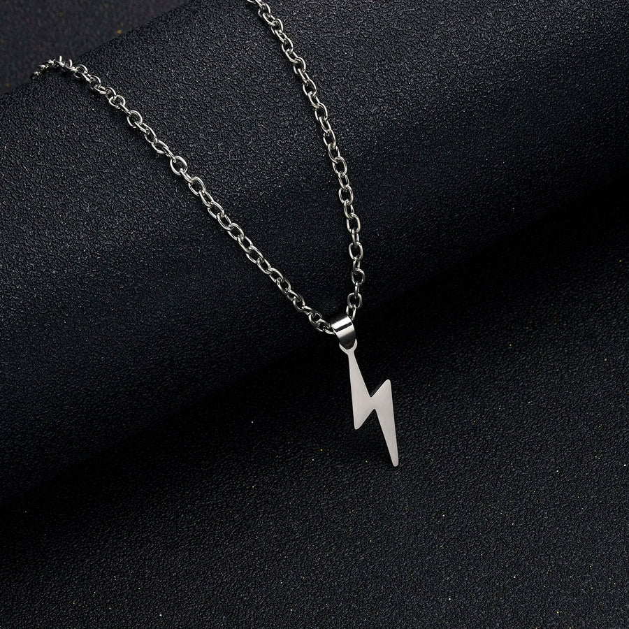 Long Chain Small Lightning Pendant Necklace