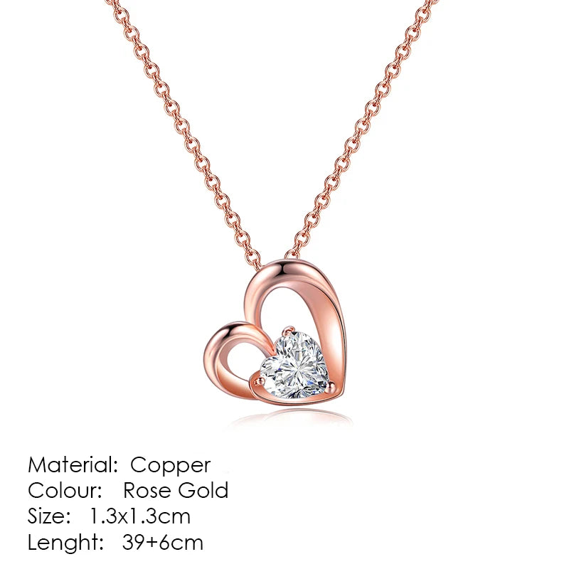 Heart to Heart Rose Gold Pendant Necklace