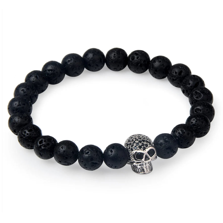 Trendy Lava Stone Imperial Crown Bracelet