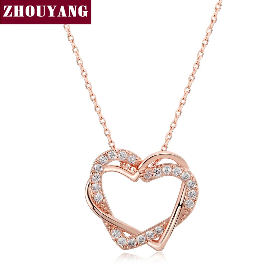 Heart to Heart Rose Gold Pendant Necklace