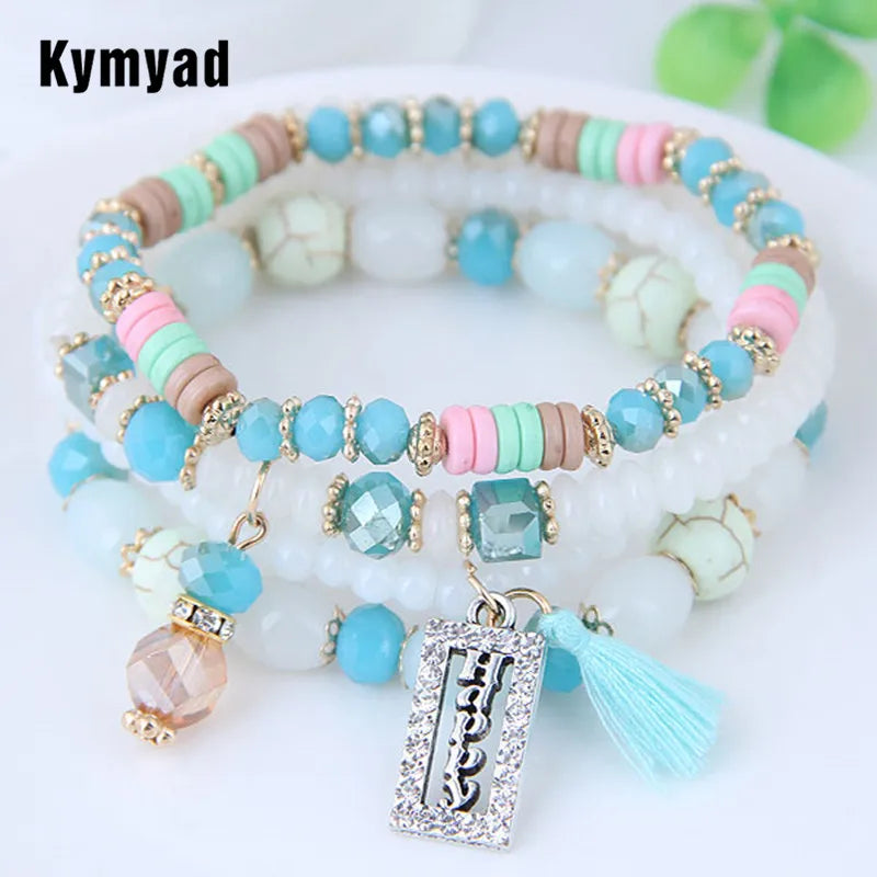 Bohemian Beads Crystal Charms Bracelets