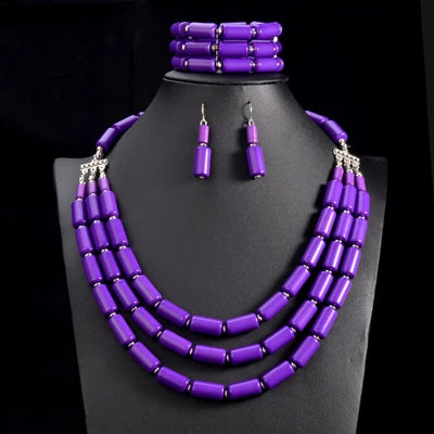 Elegant African Stone Jewelry Set