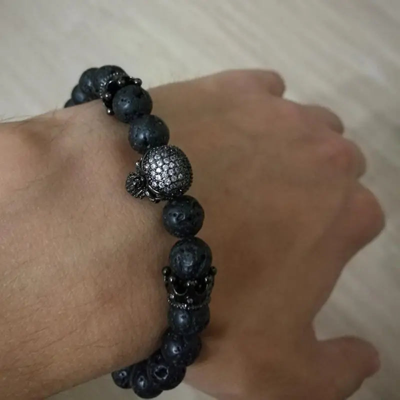 Natural Lava Stone Beaded Bracelet