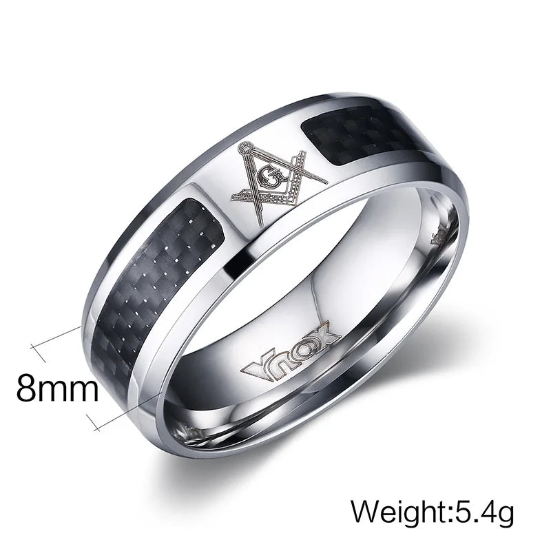 Stainless Steel Masonic Men Ring