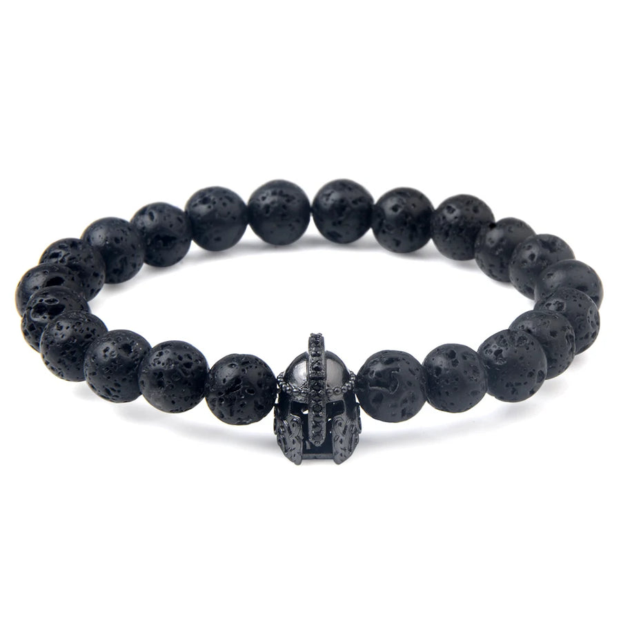 Trendy Lava Stone Imperial Crown Bracelet