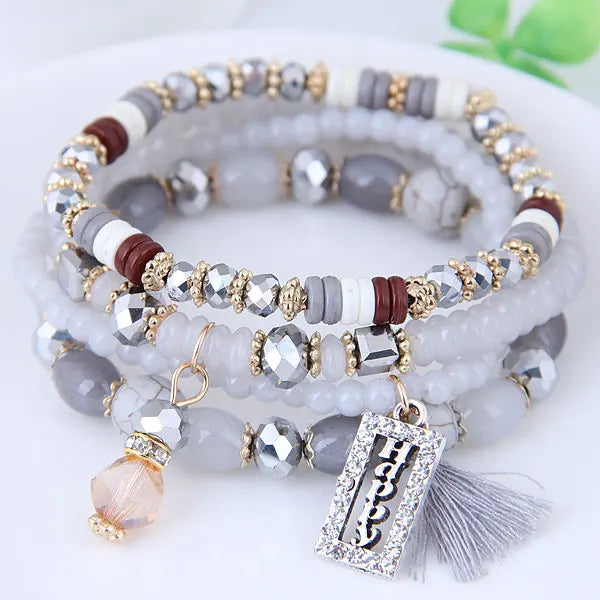 Bohemian Beads Crystal Charms Bracelets