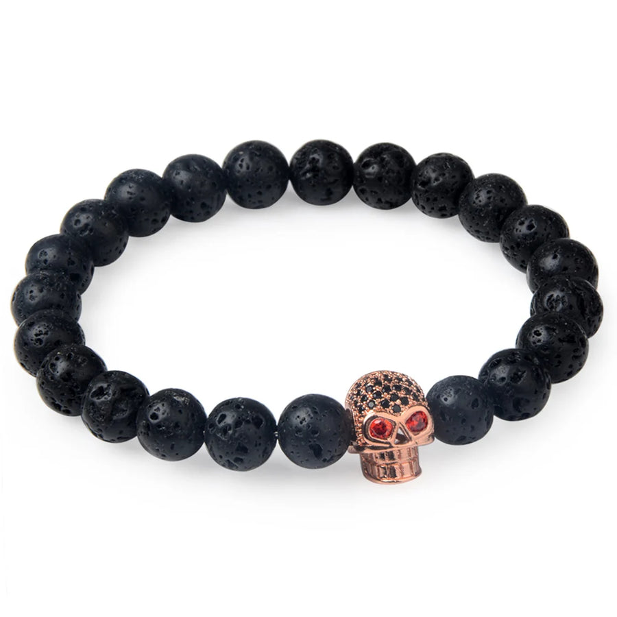 Trendy Lava Stone Imperial Crown Bracelet