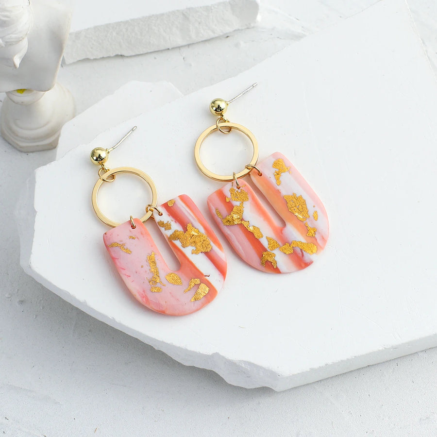 Abstract Pattern Drop Earrings