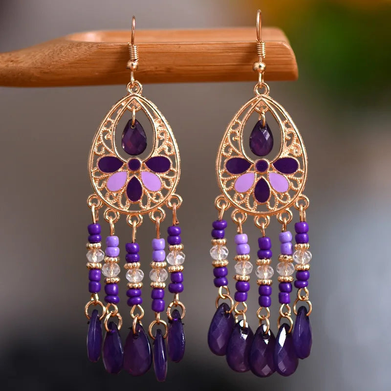 Bohemian Ethnic Fringed Tassel Earrings