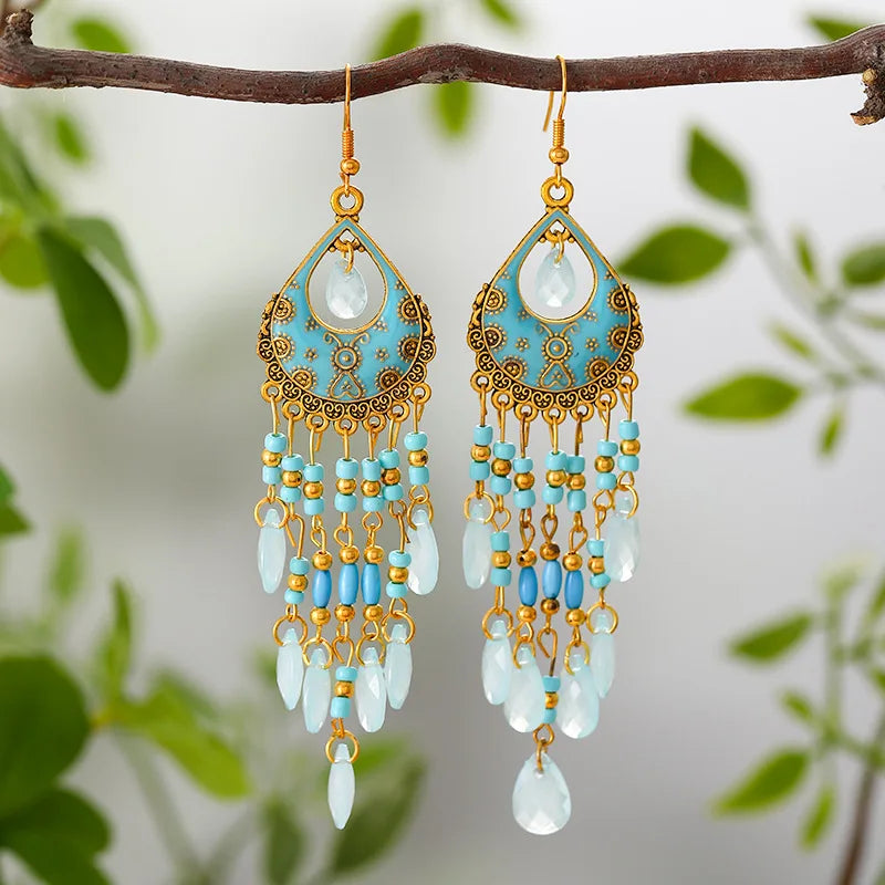 Bohemian Ethnic Fringed Tassel Earrings