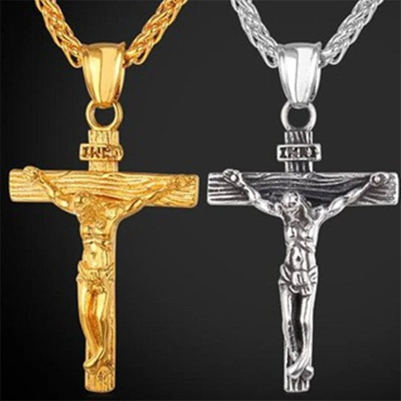 INRI Crucifix Jesus Piece Cross Necklace