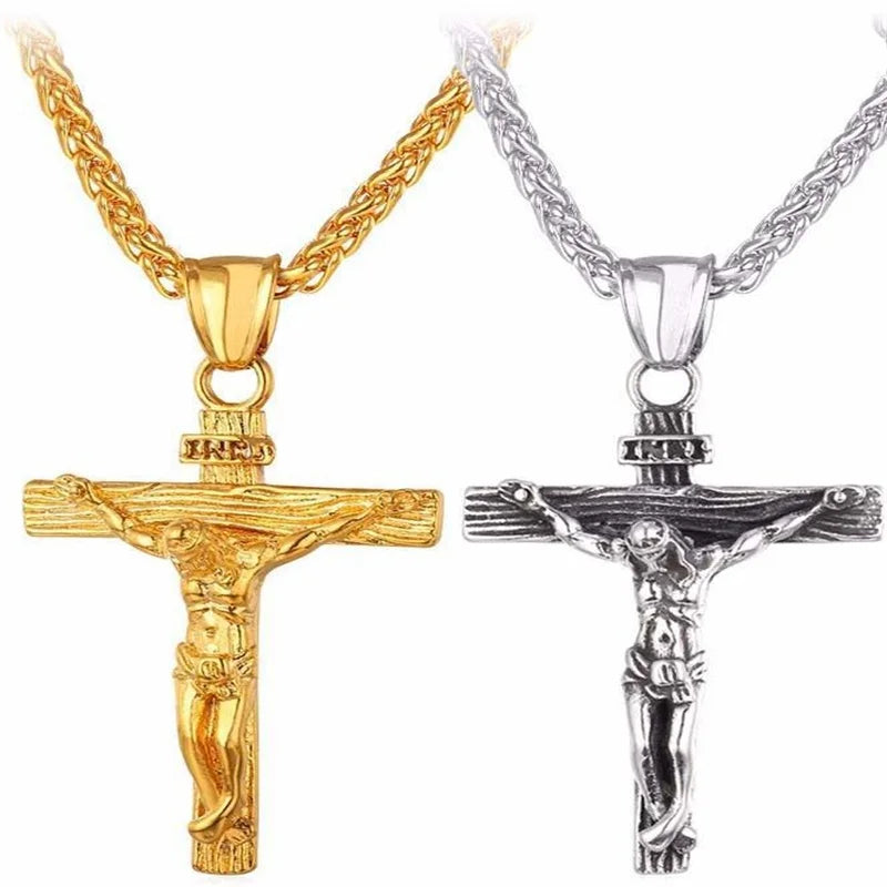 INRI Crucifix Jesus Piece Cross Necklace