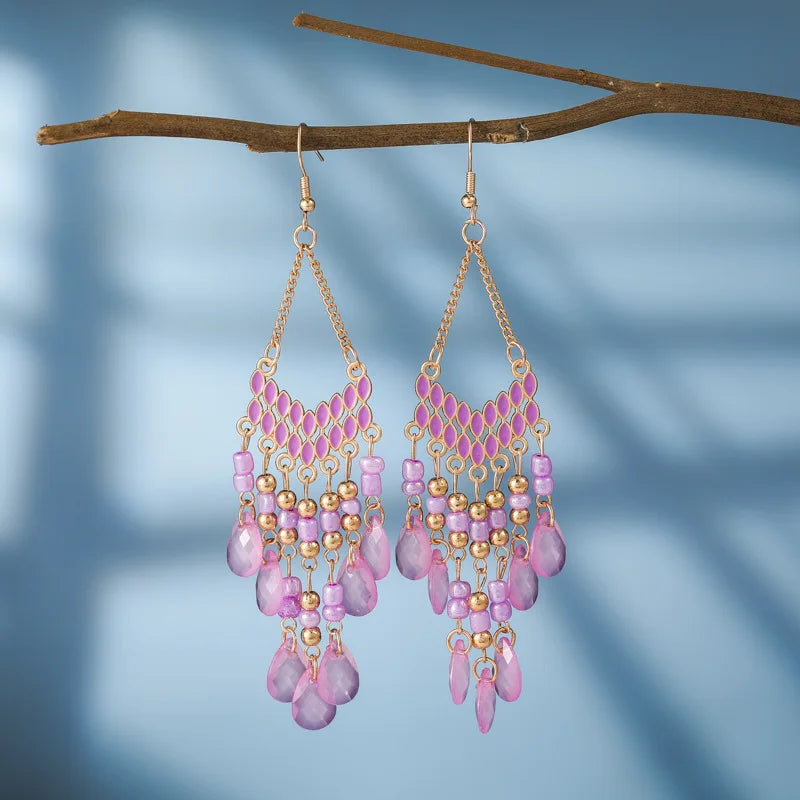 Bohemian Ethnic Fringed Tassel Earrings