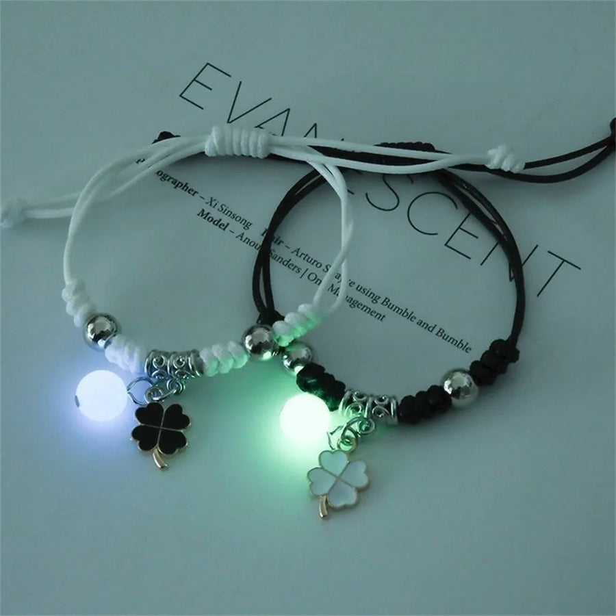 Luminous Couple Bracelets Matching Charms