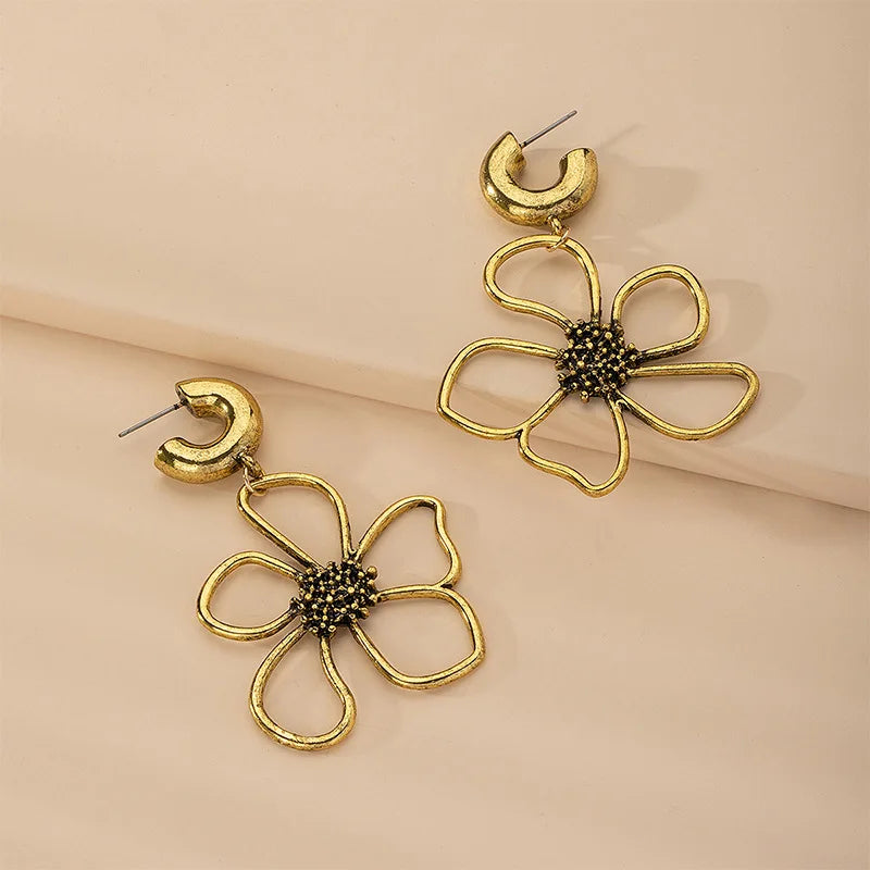 Metal Flower Earrings