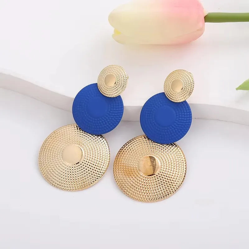 Bohemian Blue Geometric Earrings