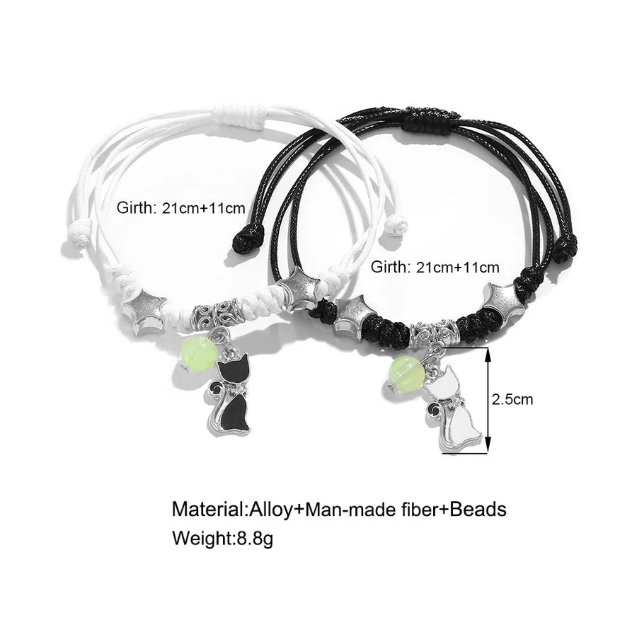 Luminous Couple Bracelets Matching Charms