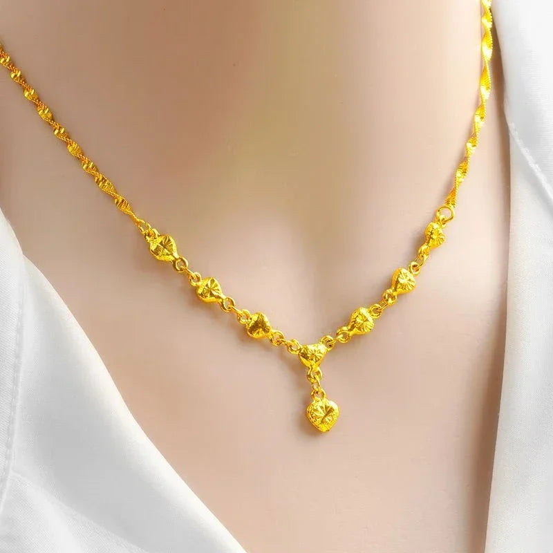 Gold Color Flower Necklace