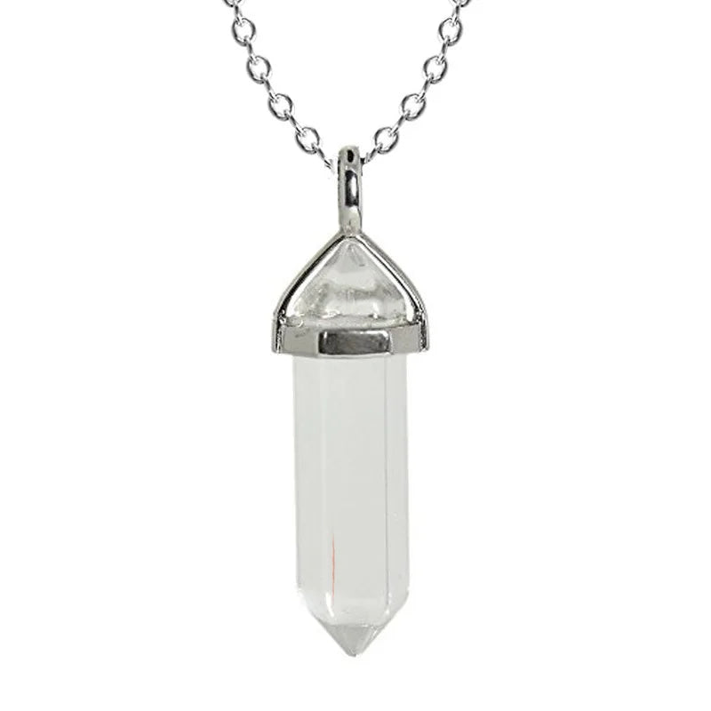 Hexagonal Column Quartz Necklace