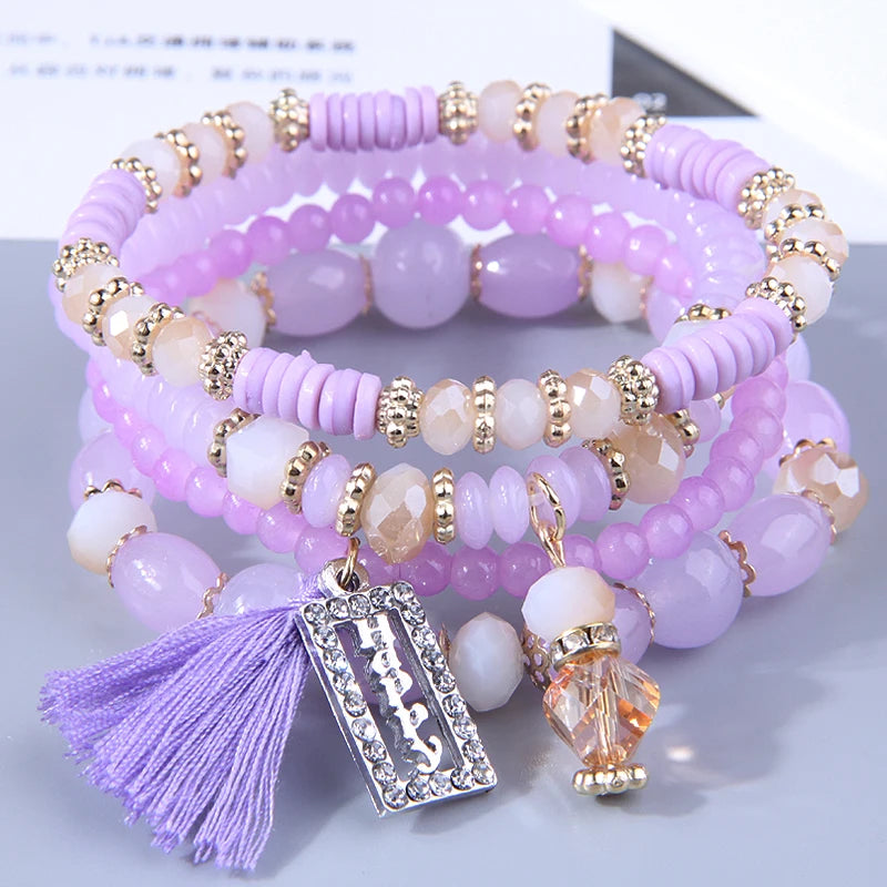 Bohemian Beads Crystal Charms Bracelets