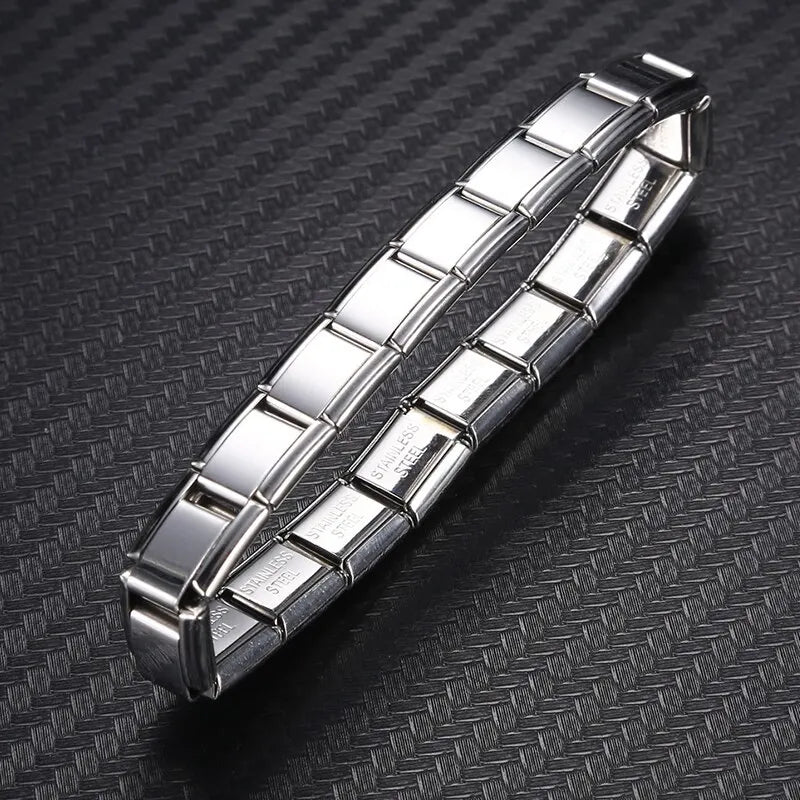 Simple Trendy 9 mm Wide Stainless Steel Bracelet