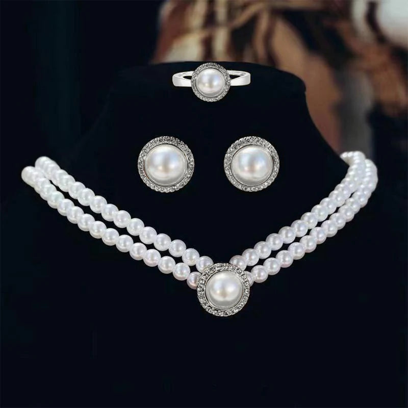 Elegant Pearl Bridal Jewelry Set