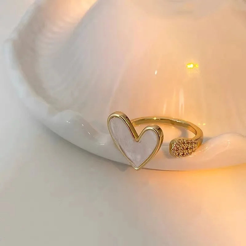 Unique Heart Gold Plated Ring