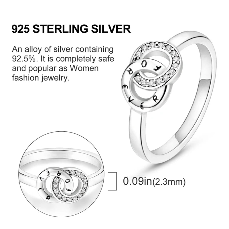 Star Moon 925 Sterling Silver Ring