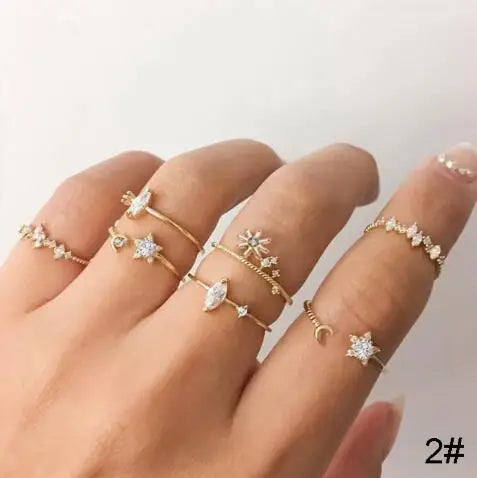 Cute Butterfly Heart Ring Set