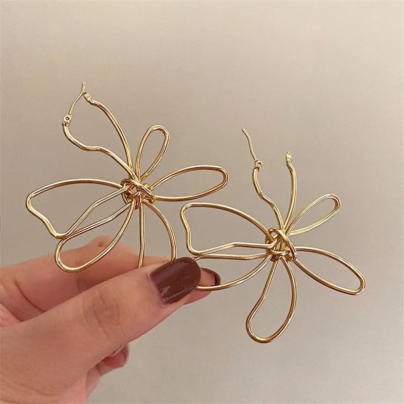 Metal Flower Earrings