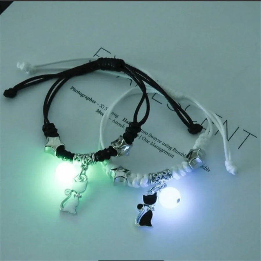 Luminous Couple Bracelets Matching Charms