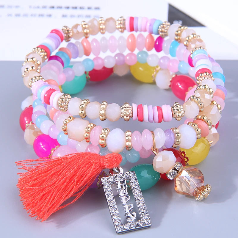 Bohemian Beads Crystal Charms Bracelets