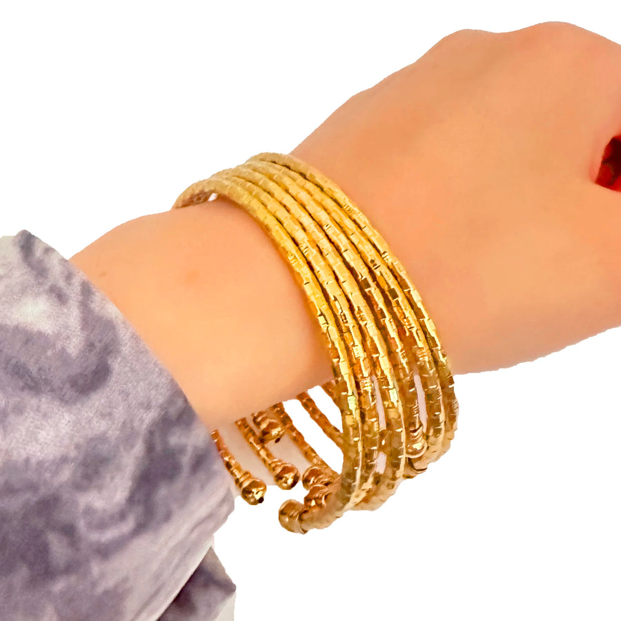 3MM/6pcs Etnic Gold Bangle