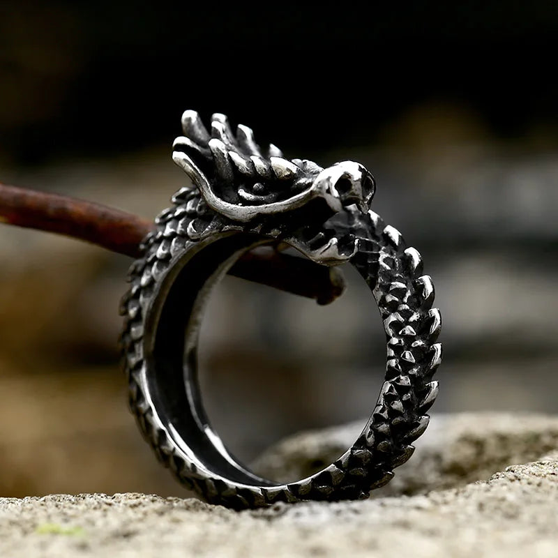 Black Dragon 316L Stainless Steel Ring