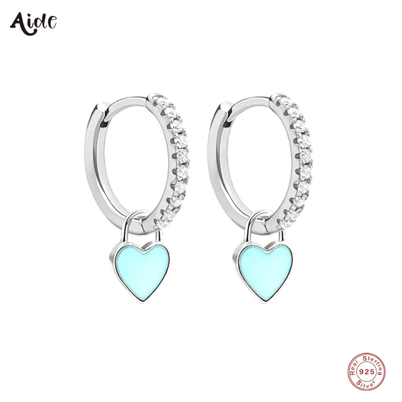 Cute Enamel Heart Drop Earring