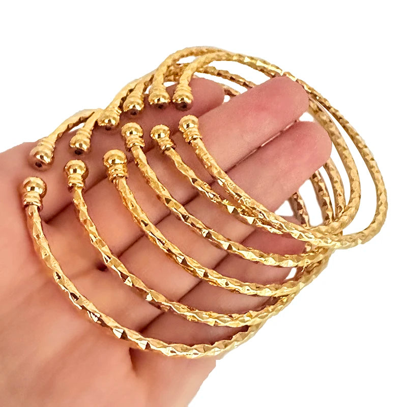 3MM/6pcs Etnic Gold Bangle