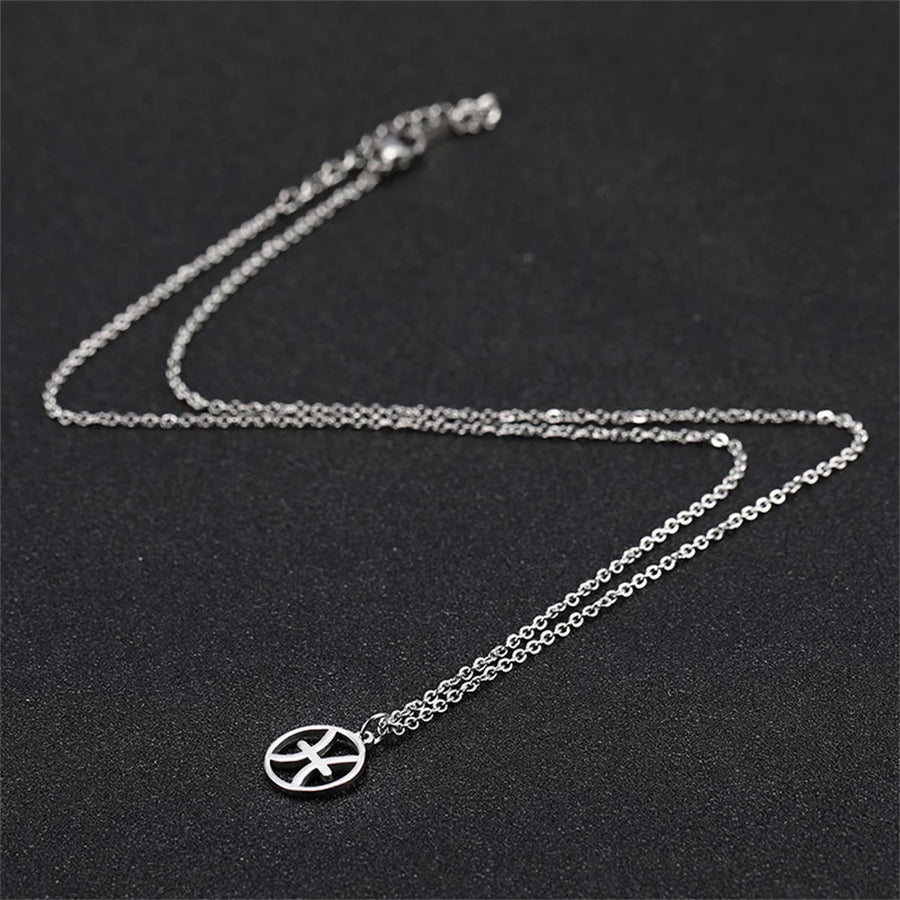 Stainless Steel Star Zodiac Sign Necklace