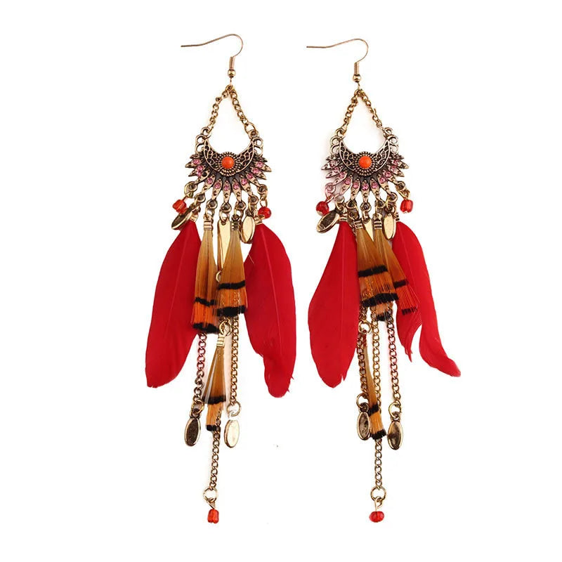 Antique Vintage Bohemian Ethnic Tassel Earrings