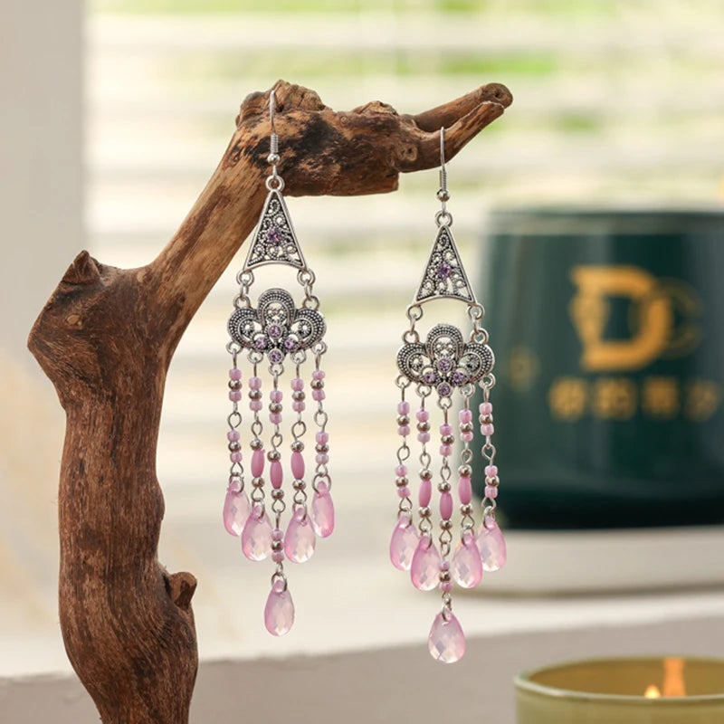 Bohemian Ethnic Fringed Tassel Earrings