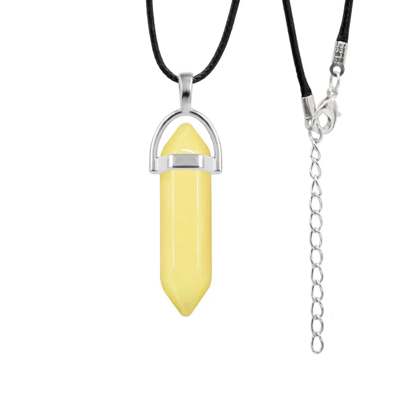 Hexagonal Column Quartz Necklace