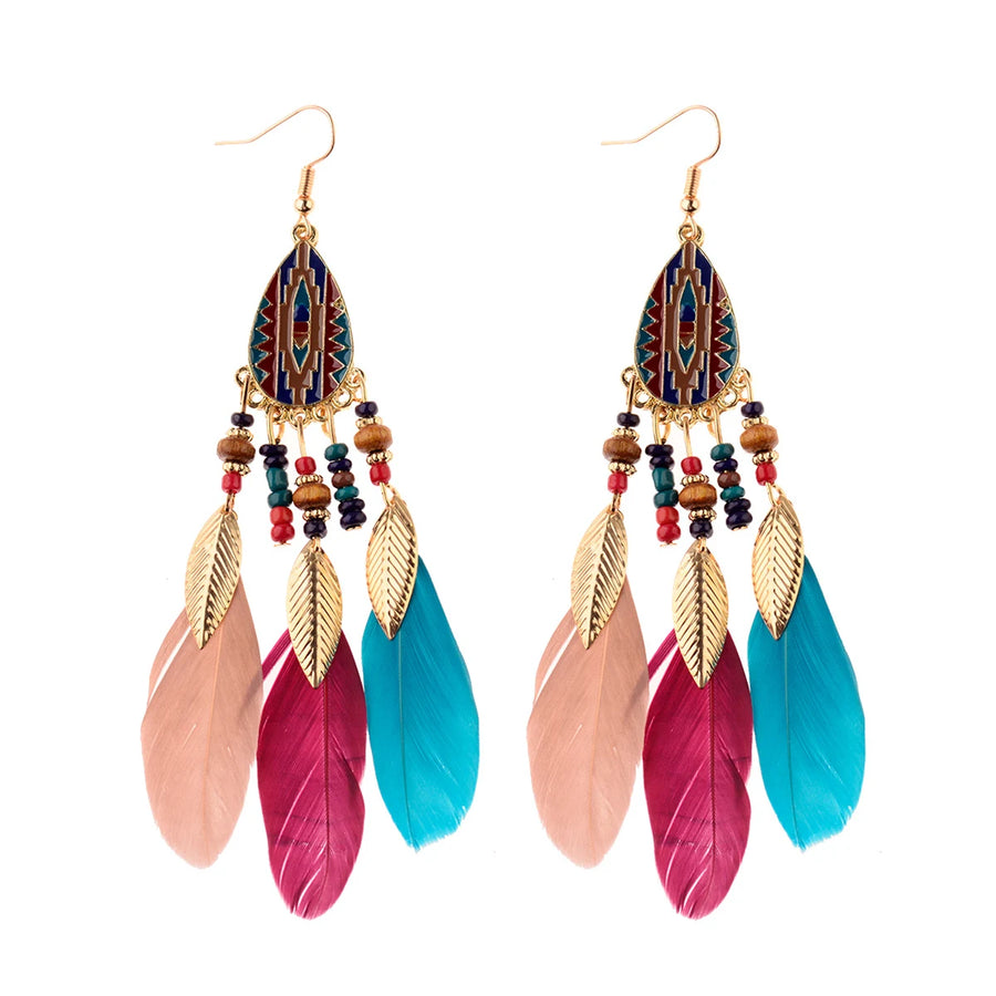 Antique Vintage Bohemian Ethnic Tassel Earrings