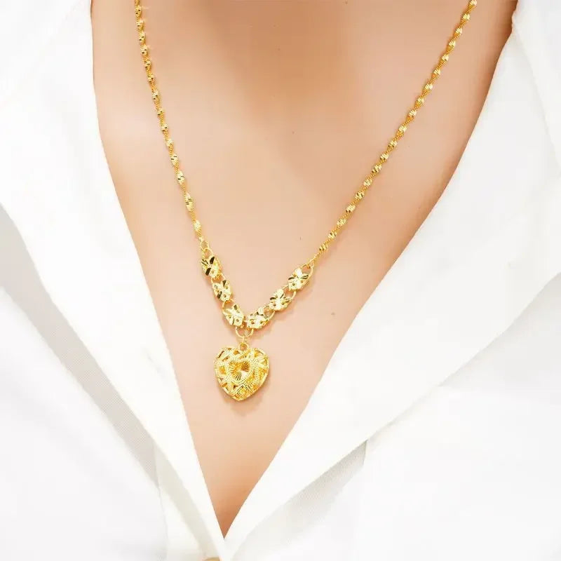 Gold Color Flower Necklace