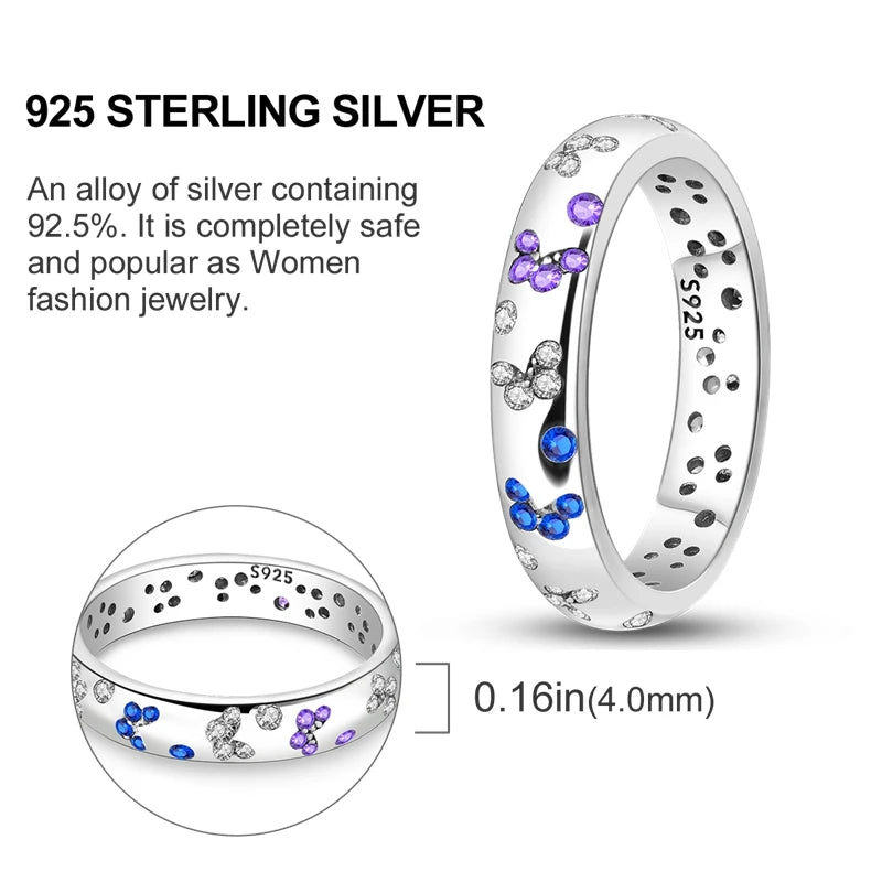 Star Moon 925 Sterling Silver Ring