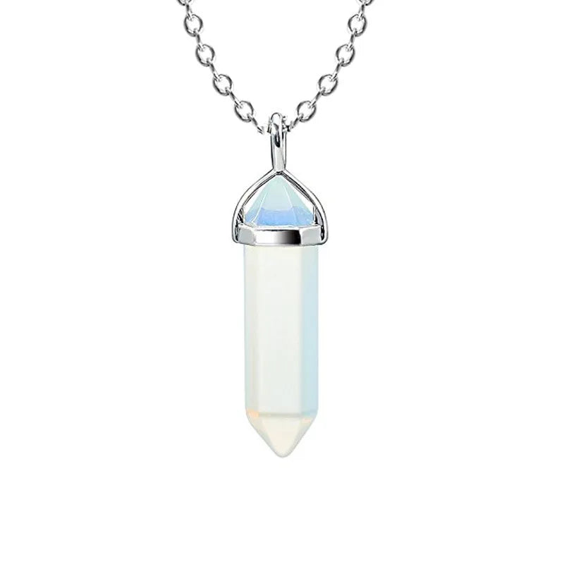 Hexagonal Column Quartz Necklace