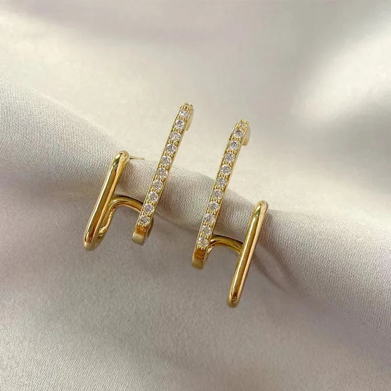 Irregular U-shaped Gold Color Earrings