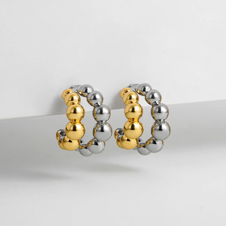 Gold Silver Geometric Hoop Earrings